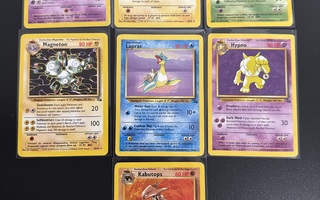 Pokemon kortit Fossil set Raret 5€/kpl