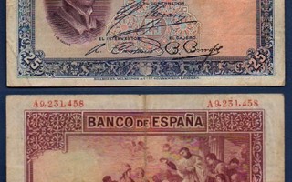 Espanja Spain 25 Pts 1926 P71 sn458 F++ ALE!