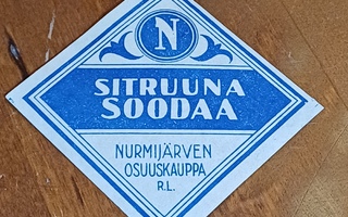 Sitruuna sooda Nurmijärven osuuskauppa R.L. etiketti.