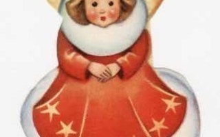 ENKELI / Pieni sievä enkeli punaisessa mekossaan. 1950-l.
