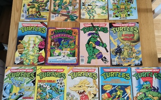 Turtles -sarjakuvia ja tarrakirjoja