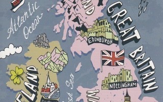 Kartta Great Britain Ireland (postikortti)