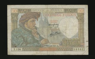 Ranska 50 Francs 2.10.1941, P93 VG