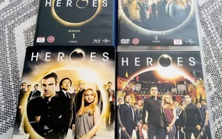 Heroes - Kaudet 1-4 - DVD + BD (20 levyä)
