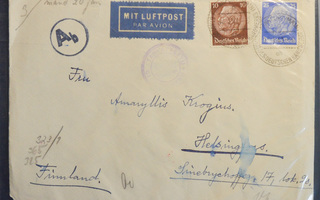 Saksa 1941 lentopostikirje, Sensuroitu