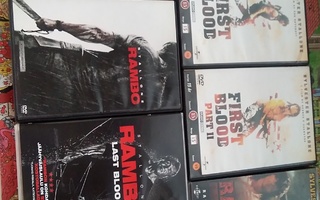 Rambo 1-5 dvd kaikki elokuvat