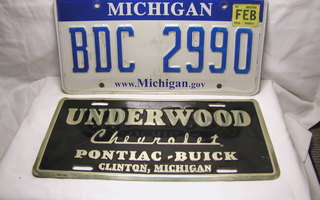 USA rekisterikilpi Michigan ja autoliikkeen metallikilpi