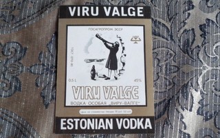 Venäläinen vodka etiketti VIRU VALGE