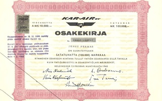 1960 Kar-Air Oy, Helsinki pörssi osakekirja