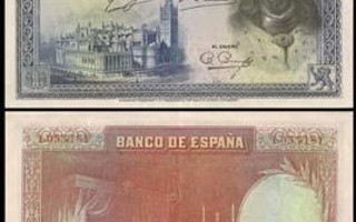 Espanja Spain 1928 1000 Pts sn181 VF+ ALE!