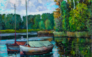 The boats are at rest, 40x50, Canvas, Oil, 2022