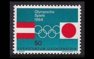 Liechtenstein 437 ** Olympialaiset Innsbruck Tokyo (1964)