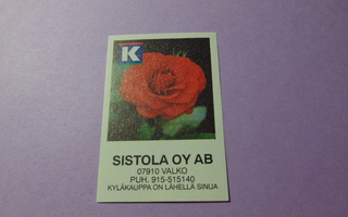 TT-etiketti K Sistola Oy Ab, Valko
