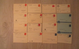 Firmojen postikortteja 1900-1964  48 kpl kansiossa.