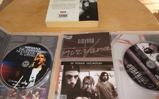 Kurt Cobain Nirvana paketti DVD x 2 ja Kirja elämäkerta