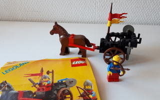 Vanha lego, hevoskärryt #6022 + ohje, horse cart