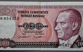 Turkki Turkey 100 Lira 1970 P-194 käytetty