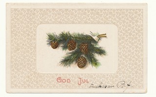 Käpykranssi - vanha joulukortti