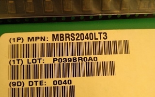 MBRS2040LT3 pintaliitos schottky diodeja 40V 2A 100kpl erä