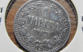 Suomi : 1 Markka  1867  hopeaa