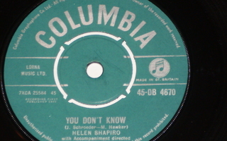 7" HELEN SHAPIRO  You Don't Know - single -61 rockabilly EX-
