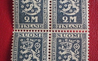 Suomi postimerkki nelilö postituore v. 1927