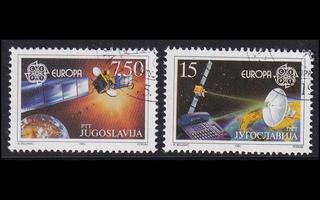 Jugoslavia 2476-7 o Europa avaruus (1991)