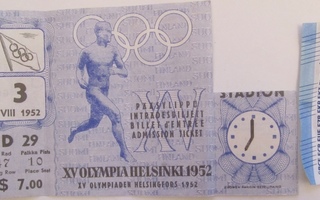 VANHA Lippu Pääsylippu Helsinki Olympia 1952 Päättäjäiset