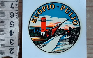 Kuopio Puijo vintage matkamuisto tarra