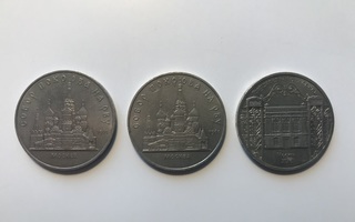 Neuvostoliitto 5 rupla 1989 ja 1991, 3 kpl.