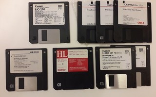 Tulostinajurit, 4 erilaista, levyke Win/DOS