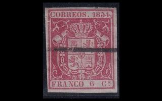 Espanja 26w o Vaakuna 6 Cs palkkimitätöinti (1854)