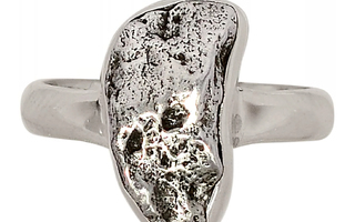 Rauta meteoriitti hopea sormus 16+ mm "kasvot avaruudesta"