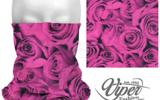 Viper Fashion 9in1 Mikrokuituk. Putkihuivi, pink ruusut UUSI