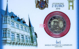 2010 Luxemburg 2€  juhlaraha WAPPEN BU coincard