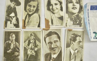 8 VANHAA Korttia Savuke Tupakka Filmitähdet 1920-l