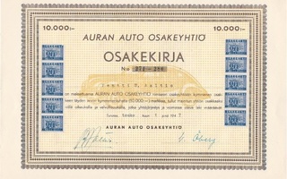 1947 Auran Auto Oy, Turku osakekirja