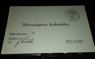 Kotka Ukkoskortti Ilmoitus 1933 PK500/31