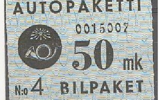 1949 autopakettimerkki 50 mk +