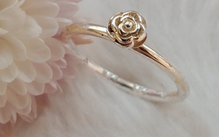 Spinning jewelry kukka aiheinen 925 hopeinen sormus