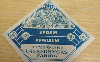 O. Eriksson  Öfvermark Appelsiini etiketti.