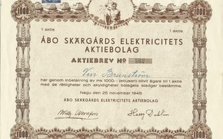 1948 Åbo Skärgårds Elektricitets Ab, Nauvo osakekirja