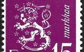 1950 M-30 Leijona 15 mk violetti ** Lape 382 a VSP Lm6