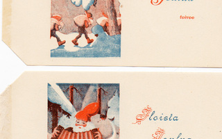 Postikortti 2kpl jouluaihe kirjoittamaton 1930 tai vanhempi
