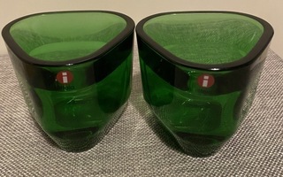 Iittala vihreä lasituikku Tris 2kpl