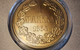Kullattu 1mk 1864 replika (Moneta)