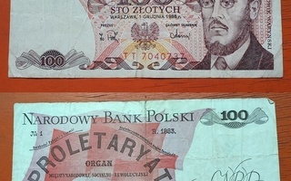 Puola Polski 100 zlotya käytetty