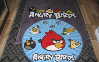 Angry Birds viltti 155x120cm ja pyöreä matto 100cm **HYVÄT**
