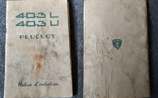 PEUGEOT 403 ohjekirja Ranska 1960