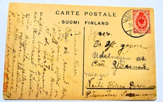 1909 Pietari suomenkielinen kortti Udelnajaan
